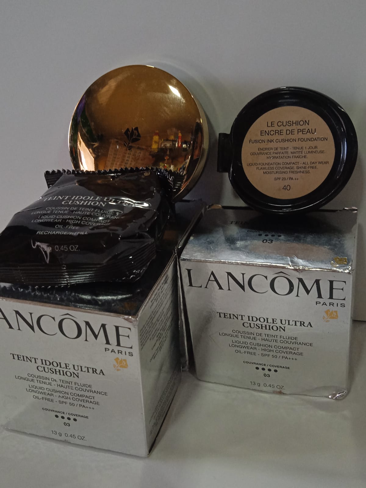 Base y polvos lancome